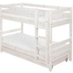 Letto a castello Classic con scala dritta e 2 cassetti 