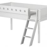 Letto semi elevato White con scala inclinata