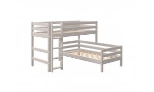 Composizione di letto elevato Classic e letto singolo Classic - Dimesione 210cm - colore Grigio