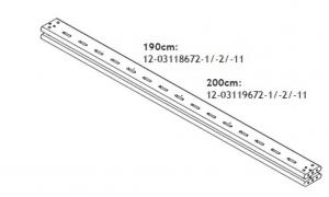 Ricambio coppia di longoni letto - Dimesione 210cm - Dettaglio Grigio - per serie di letti per letti Classic