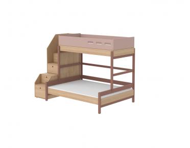 Flexa Letto Singolo Popsicle Semi-Elevato con Sponde - 200x90 cm - Rosa  bambina