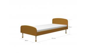 Letto singolo DOTS - Dettaglio Materasso 200 - Dimesione 205cm - colore Mustard