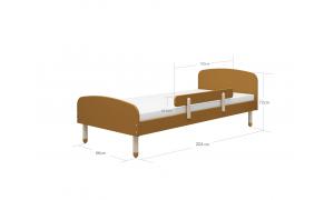 Letto Flexa DOTS completo con sponda - Dettaglio Materasso 200 - Dimesione 205cm - colore Mustard