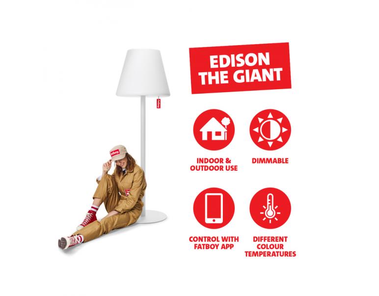 Edison the Giant Lampada da terra Bianca