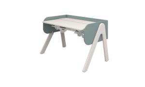 Scrivania ergonomica in legno FLEXA Woody - Dettaglio Grigio - colore Light teal