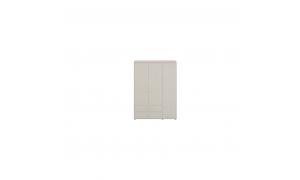 Armadio in legno 3 ante e 2 cassetti - Colore Sbiancato - colore Bianco - Dettaglio Sbiancato
