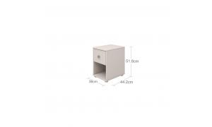 cassettiera/ comodino con 1 cassetto - Dettaglio Grigio - colore Bianco - Colore Grigio