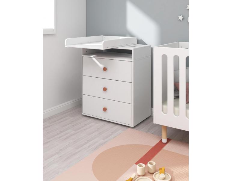 Fasciatoio con comò con 3 cassetti