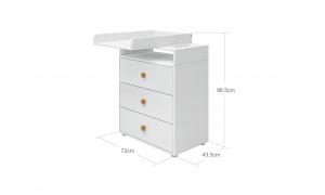 Fasciatoio con comò con 3 cassetti - colore Mustard