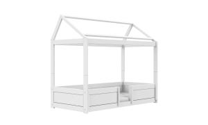 Letto 4 in 1 - Colore Bianco - Materasso misura 90 x 200 - Rivestimento per tetto a capanna