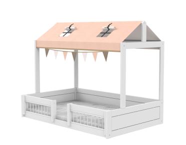 Letto Montessoriano con telaio per tetto e protezioni