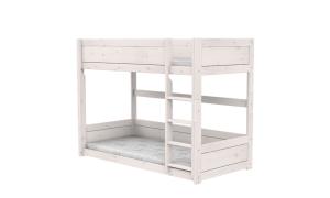 Letto a castello Basso - Materasso misura 90 x 200 - Finiture whitewashed
