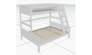 Letto a castello family - Colore Bianco - Dettaglio Crossbar - Materasso misura 140 x 200