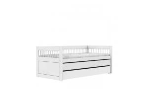 Letto singolo Classic con blocco letto estraibile con 2 cassetti - Colore Bianco - Dettaglio Breeze