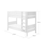 Letto a castello White con scala dritta