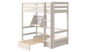 Letto sopra-elevato Casa Classic con modulo integrato. - Dimesione 210cm - Colore Sbiancato